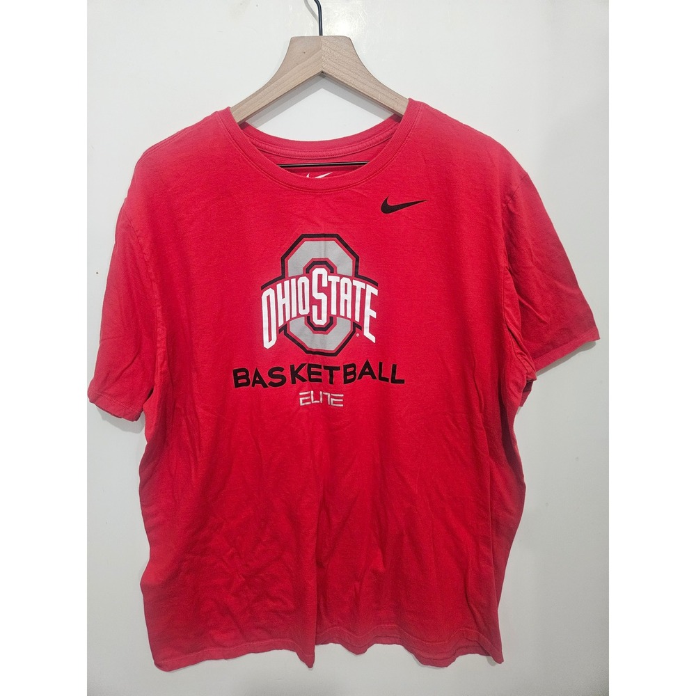 Nike Ohio State Buckeyes Basketball Elite Red T-Shirt Mens XXL Athletic Cut